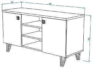 Tumba pentru televizor ML Mobila Mira Nr.15 1300 Alb
