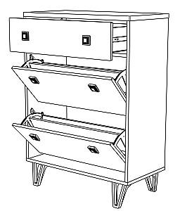 Dulap pentru incaltaminte ML Mobila Mira Nr.11 800 Alb