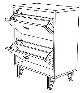 Dulap pentru incaltaminte ML Mobila Mira Nr.12 700 Alb