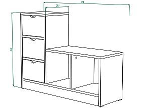 Dulap pentru incaltaminte ML Mobila ML-7 Stejar Auriu/Alb