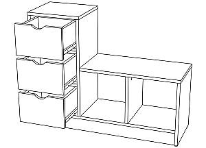 Dulap pentru incaltaminte ML Mobila ML-7 Stejar Auriu/Alb