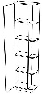 Dulap penal ML Mobila Gamma Nr.10 Stejar Kraft Alb/Gri