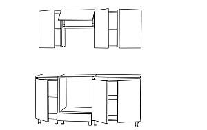 Set mobila bucatarie ML Mobila Nais 1.8 m Stejar Auriu/Atelie Inchis(Maro)