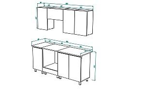 Set mobila bucatarie ML Mobila Nais 1.8 m Stejar Auriu/Atelie Inchis(Maro)