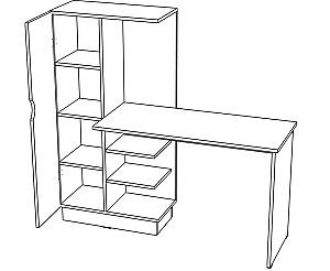 Mobila camera copii ML Mobila Junior Nr.3 Atelie Deschis(Gri)/Alb