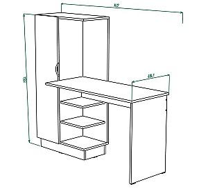 Mobila camera copii ML Mobila Junior Nr.3 Atelie Deschis(Gri)/Alb