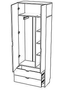 Mobila camera copii ML Mobila Junior Nr.3 Atelie Deschis(Gri)/Alb