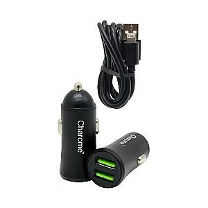 Incarcator auto Charome Car Charger with Cable USB to Lightning C6 Black