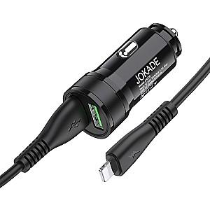 Incarcator auto Jokade 2*USB-A with Cable USB-A to Lightning JH010 Black