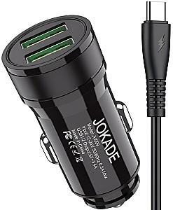 Incarcator auto Jokade 2*USB-A with Cable USB-A to Type-C JH010 Black