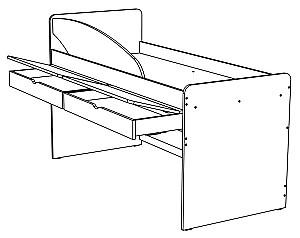 Pat copii ML Mobila Junior Nr.10 Atelie Deschis(Gri)/Alb