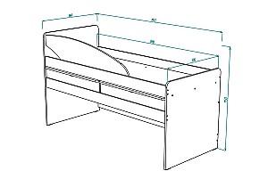Pat copii ML Mobila Junior Nr.10 Atelie Deschis(Gri)/Alb