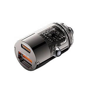 Incarcator auto Yesido Car Charger Dual Port USB-A+Type-C 30W 2.4A Black