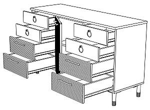 Living ML Mobila Velvet Nr.3 Alb/Auriu