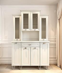 Dulap cu vitrina ML Mobila Mira Bufet Nr.2 Alb