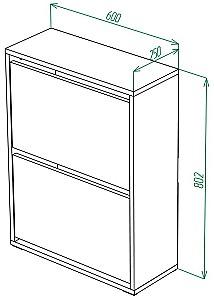 Dulap pentru incaltaminte ML Mobila ML-1 Stejar Kraft Alb