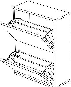 Dulap pentru incaltaminte ML Mobila ML-1 Stejar Kraft Alb