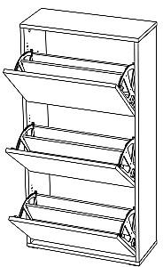 Dulap pentru incaltaminte ML Mobila ML-2 Stejar Kraft Alb/Antracit