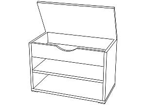 Dulap pentru incaltaminte ML Mobila ML-5 (cu nasturi) Antracit/Stejar Kraft Alb