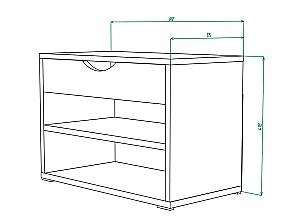 Dulap pentru incaltaminte ML Mobila ML-5 (cu nasturi) Antracit/Stejar Kraft Alb