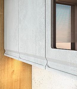 Set mobila bucatarie ML Mobila Praga 2.2 m Stoun Gri/Oxid Alb