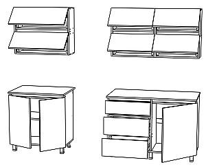 Set mobila bucatarie ML Mobila Nais 2 m Stejar Auriu/Atelie Inchis(Maro)