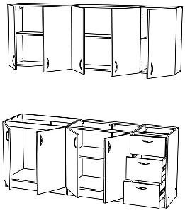 Set mobila bucatarie ML Mobila Rio 2 m (cu tablieră) Sonoma / Alb