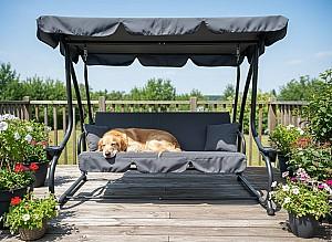 Leagan balansoar Chomik 210x120x170 cm (cu funcție de șezlong) KRE3101 Antracit