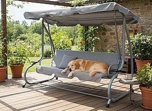 Leagan balansoar Chomik 210x120x170 cm (cu funcție de șezlong) KRE9771 Gri