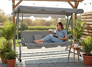 Leagan balansoar Chomik 210x120x170 cm (cu funcție de șezlong) KRE9771 Gri