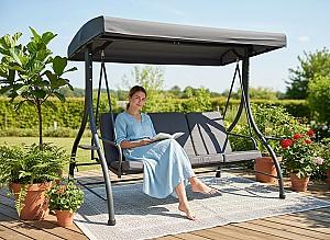 Leagan balansoar Chomik 194x120x174 cm (cu funcție de șezlong) KRE3156 Antracit