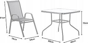 Set mobila de gradina GardenLine TIH3384 Gri