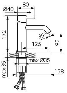 Baterie pentru lavoar Ferro Ciriculus BCK2