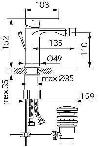 Baterie pentru bideu Ferro Talassa BAL6