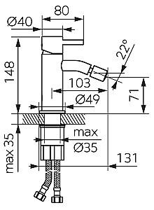 Baterie pentru bideu Ferro Ciriculus BCK6GM