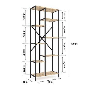Etajera Nex Loft Cascade 7 Antracit (Gri)/Stejar Artisan (Bej)