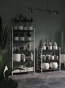 Etajera Nex Loft Alb/Antracit (Gri)