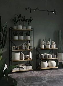 Etajera Nex Loft Antracit (Gri)/Stejar Artisan (Maro)