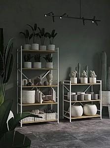 Etajera Nex Loft Alb/Stejar Artisan (Maro) 5 rafturi