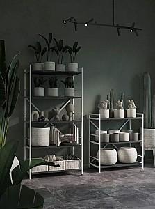 Etajera Nex Loft Alb/Antracit (Gri) 5 rafturi