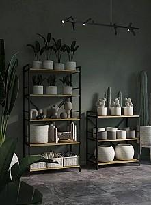 Etajera Nex Loft Antracit (Gri)/Stejar Artisan (Maro) 5 rafturi