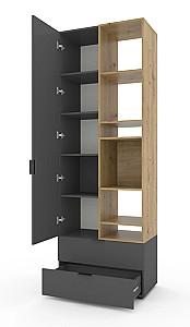 Dulap Nex Home A001R Antracit (Gri)/Stejar Artisan (Maro)