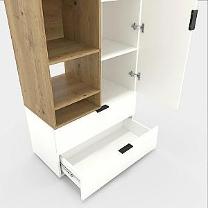 Dulap Nex Home A001L Alb/Stejar Artisan (Maro)