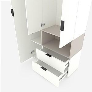 Dulap Nex Home A002R Alb/Cashmere (Bej)