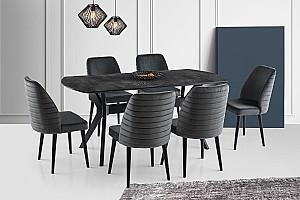 Scaun Necoline Tutku Gri Inchis / Negru