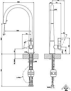Robinet bucatarie Gessi PROTON Brushed Nickel (17153#149)