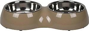 Bol de hrana pentru caini Flamingo Divar Duo Taupe M