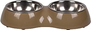 Bol de hrana pentru caini Flamingo Divar Duo Taupe M