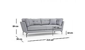 Canapea Trendy Harta 3locuri Gri