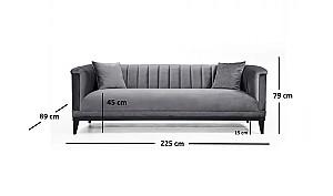 Canapea Trendy La moda 3locuri Gri inchis